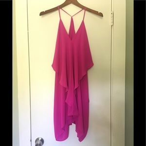 Black less Fuchsia Flow Dress
